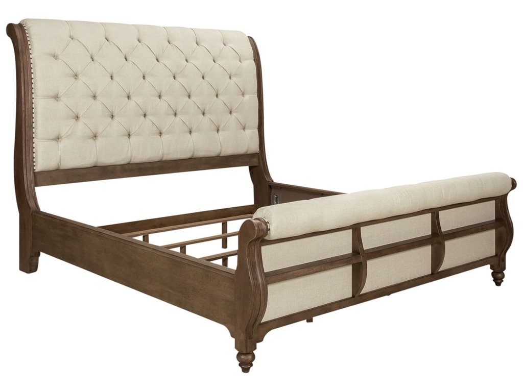 King Sleigh Bed, Dresser & Mirror, Night Stand - image 1