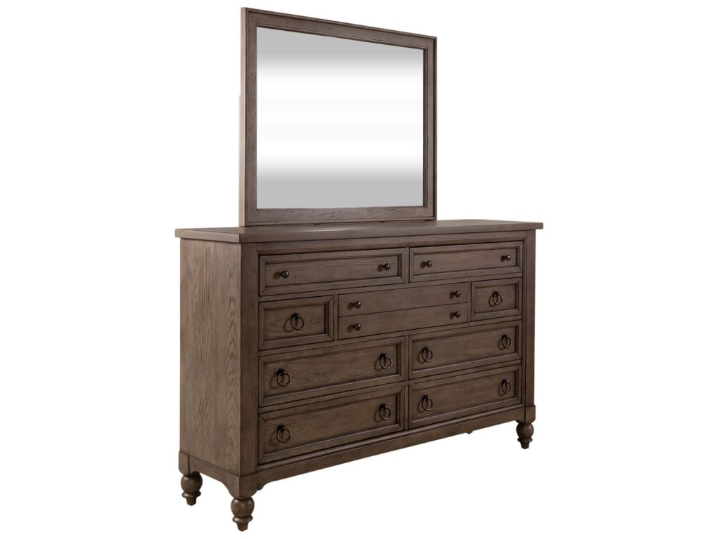 Queen Shelter Bed, Dresser & Mirror - image 2