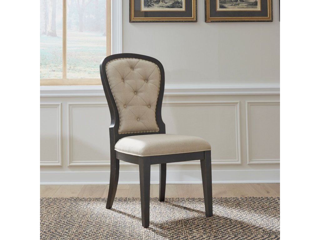 Uph Tufted Back Side Chair - Black - main image