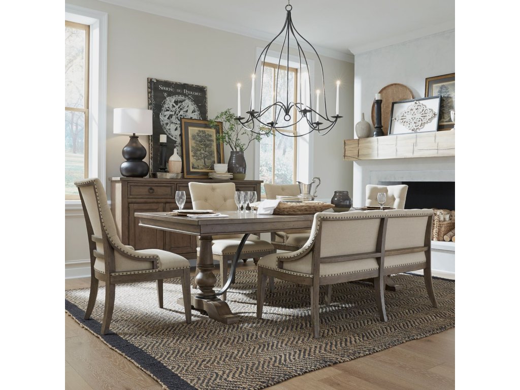 6 Piece Trestle Table Set - main image