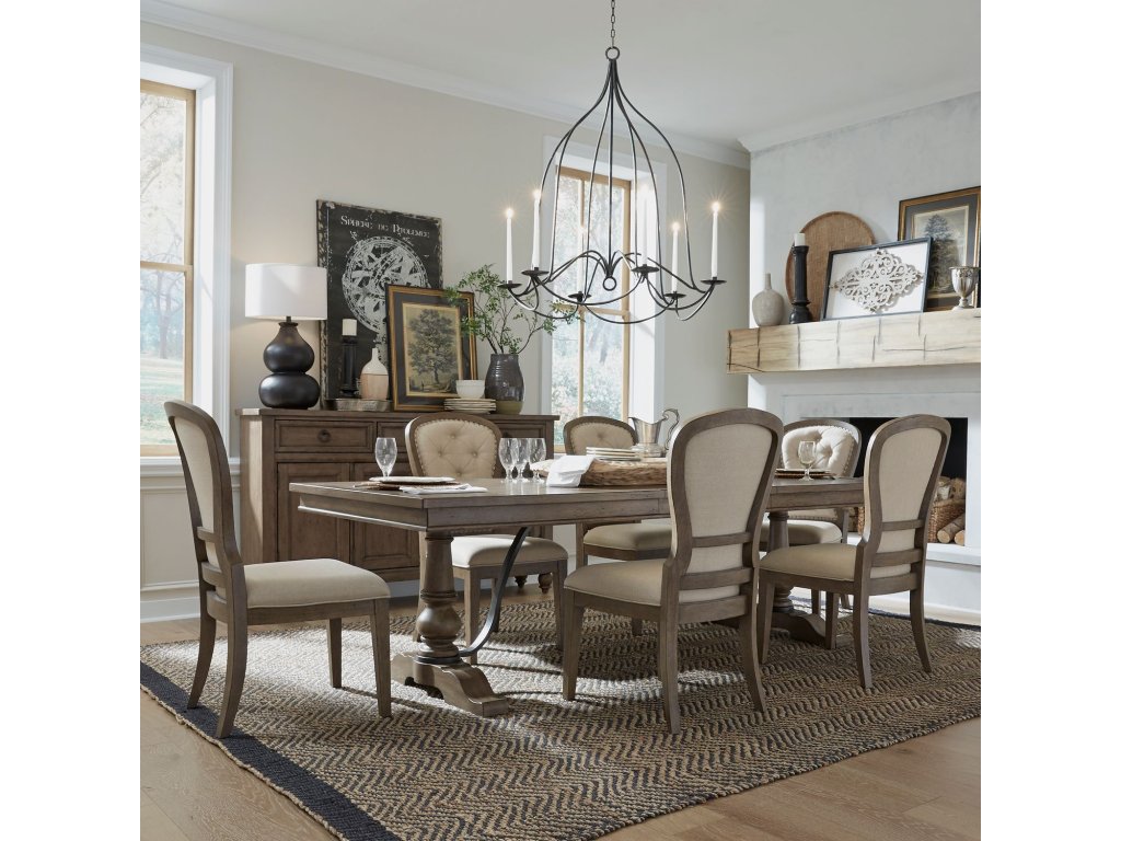 Optional 7 Piece Trestle Table Set - main image