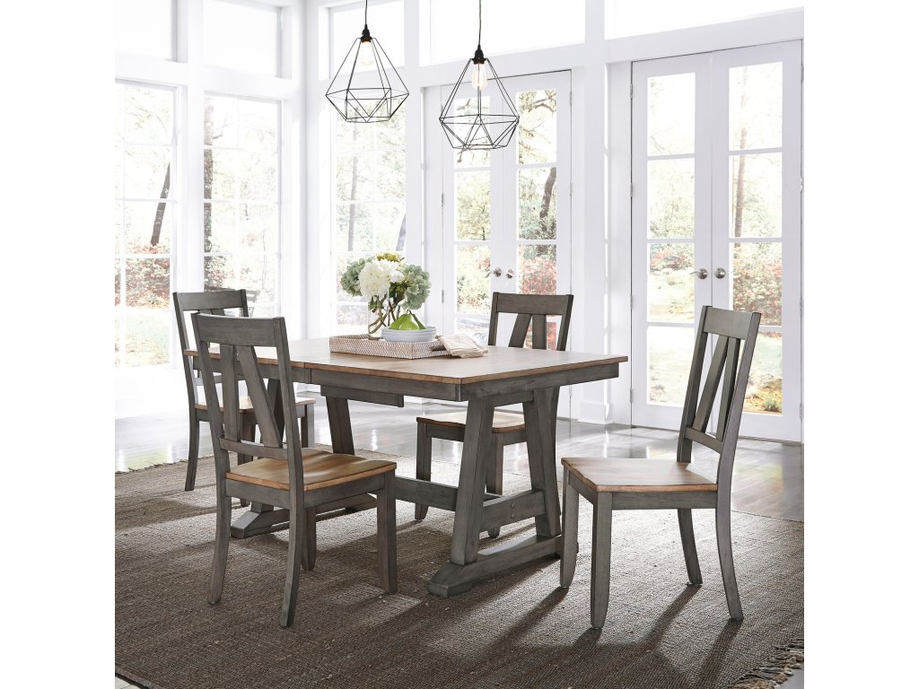 5 Piece Trestle Table Set - main image