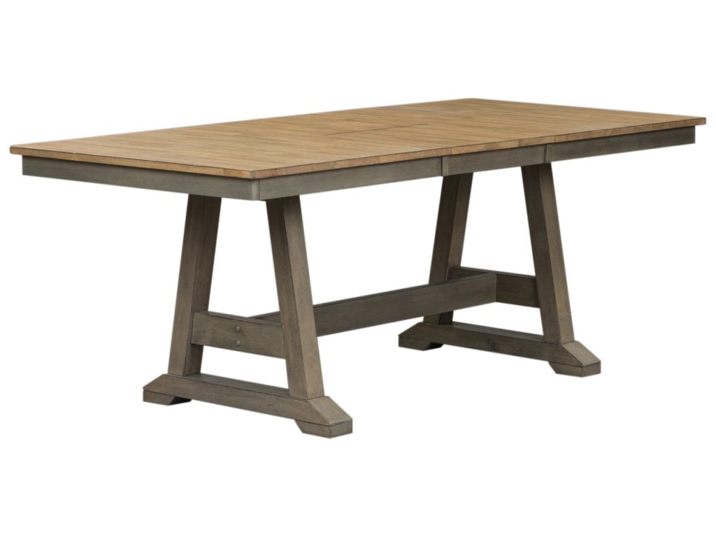 6 Piece Trestle Table Set - image 1