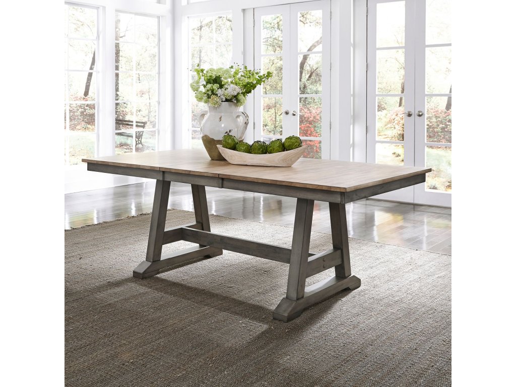5 Piece Trestle Table Set - image 4