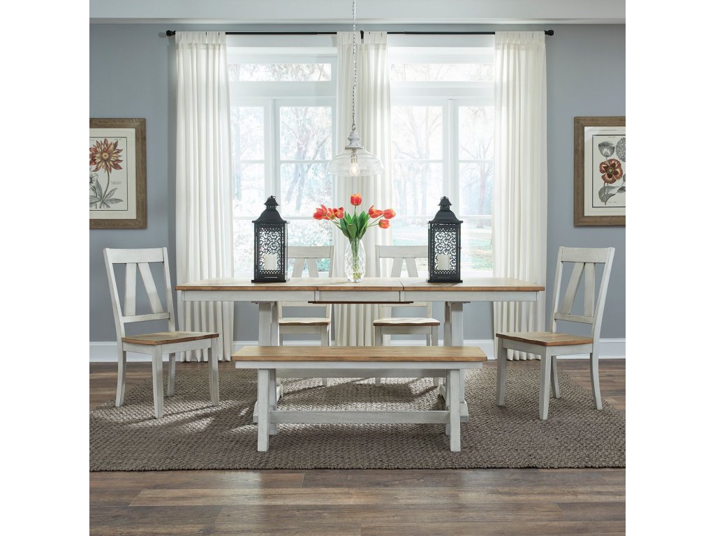 6 Piece Trestle Table Set - main image