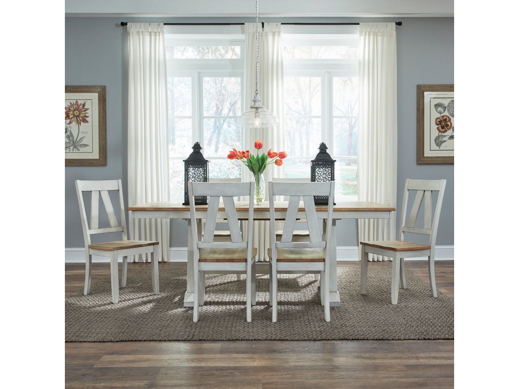 7 Piece Trestle Table Set - main image
