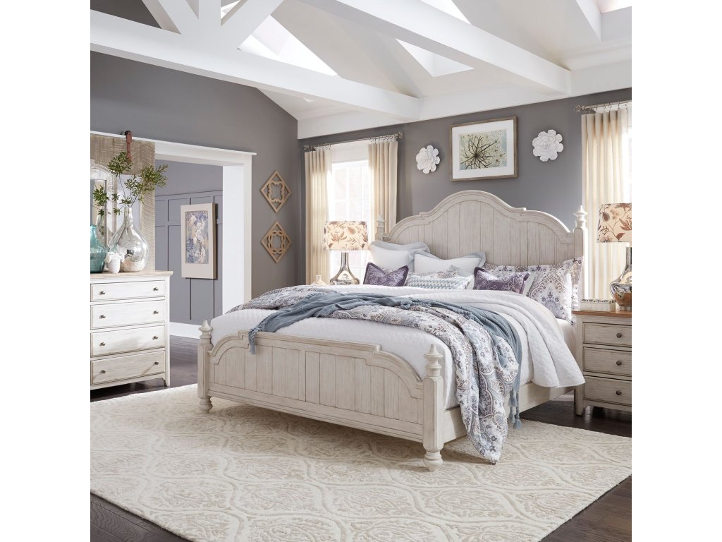 Queen Poster Bed, Dresser & Mirror, Night Stand - main image