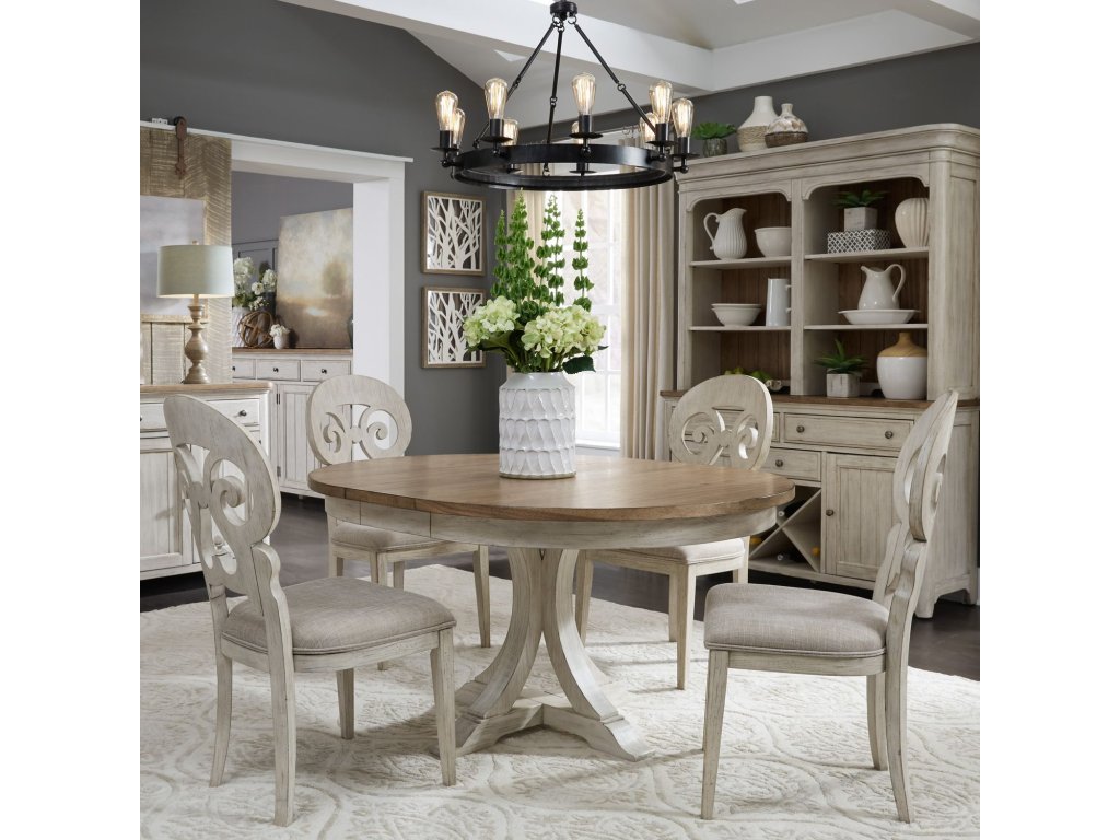 5 Piece Pedestal Table Set - main image