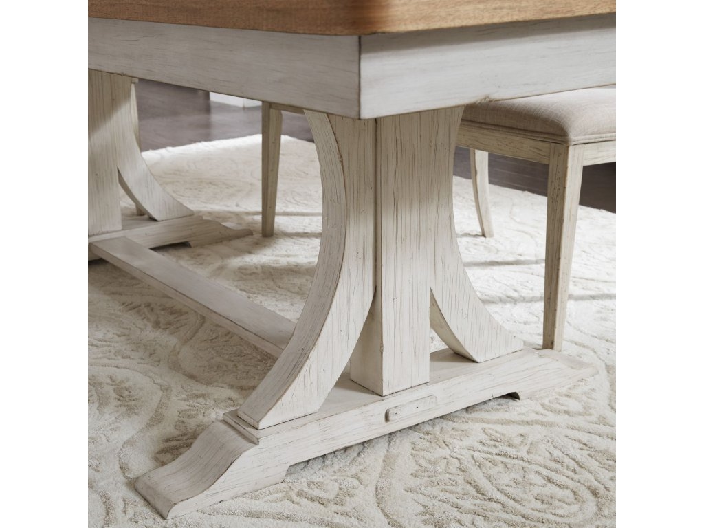 5 Piece Trestle Table Set - image 4