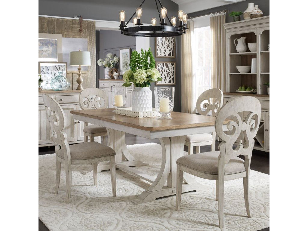 5 Piece Trestle Table Set - main image