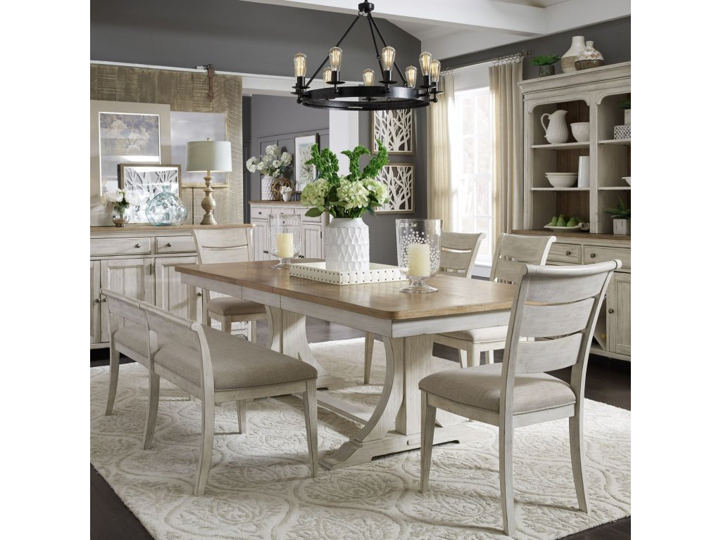 Opt 6 Piece Trestle Table Set - main image
