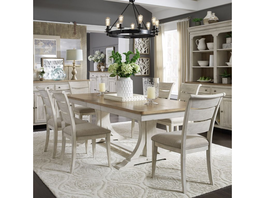 Opt 7 Piece Trestle Table Set - main image