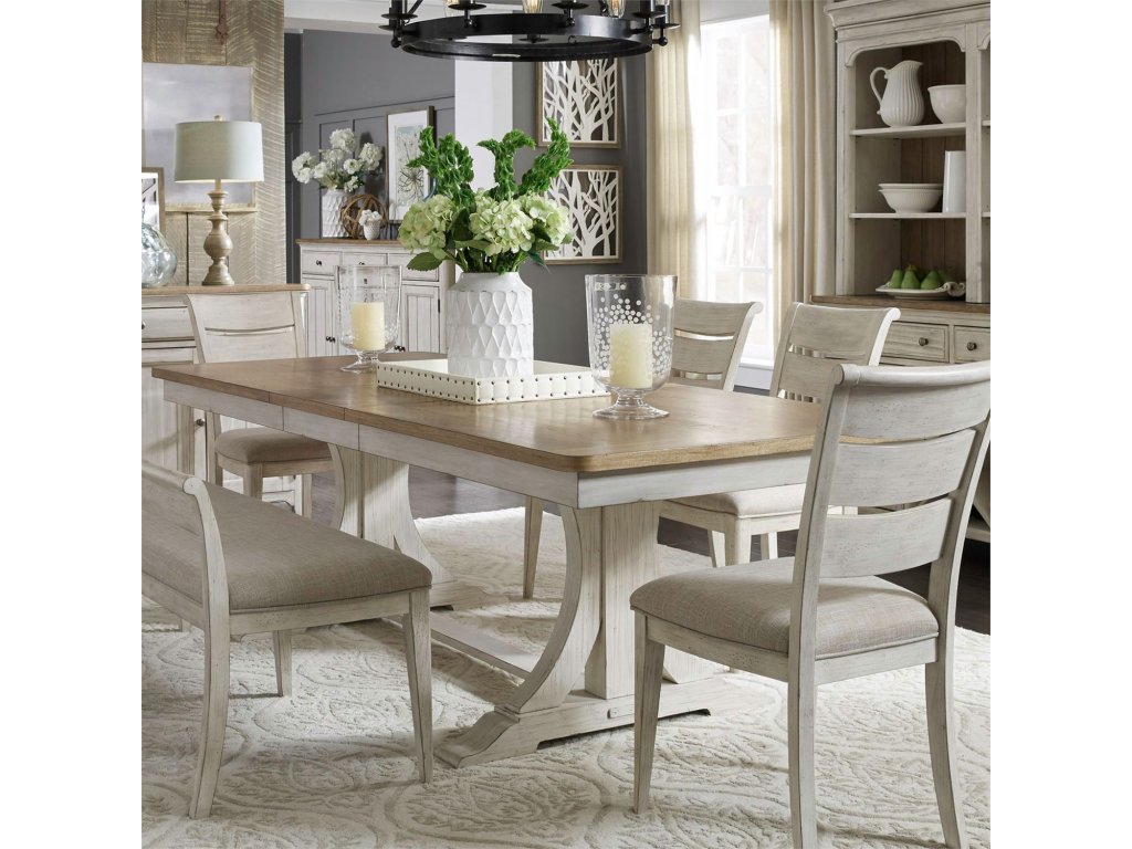 Opt 7 Piece Trestle Table Set - image 6