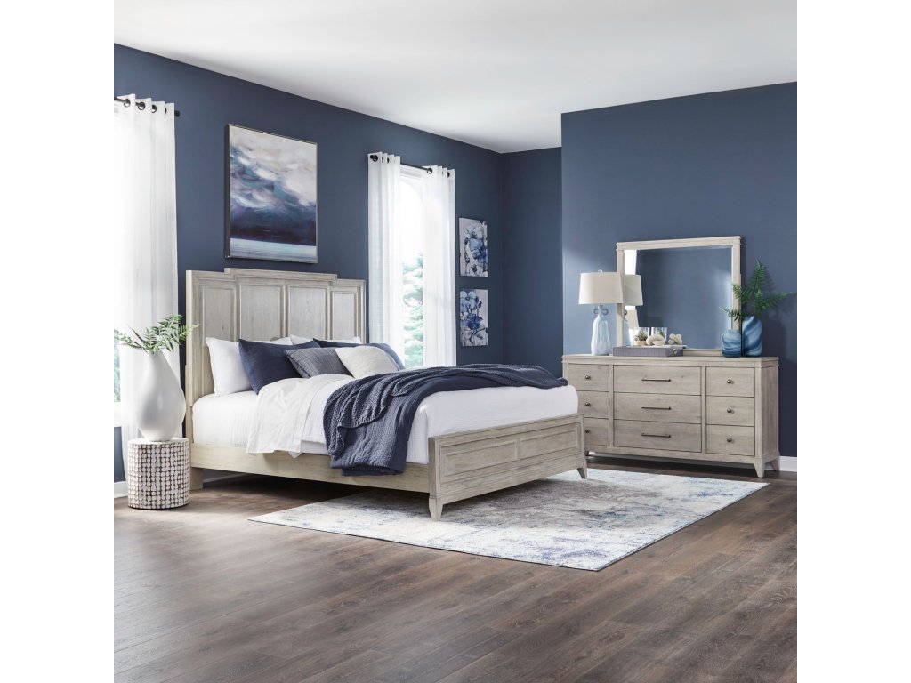 Queen Panel Bed, Dresser & Mirror - main image