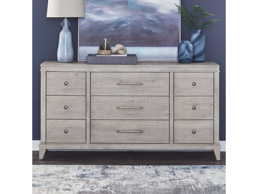 Queen Panel Bed, Dresser & Mirror - image 4
