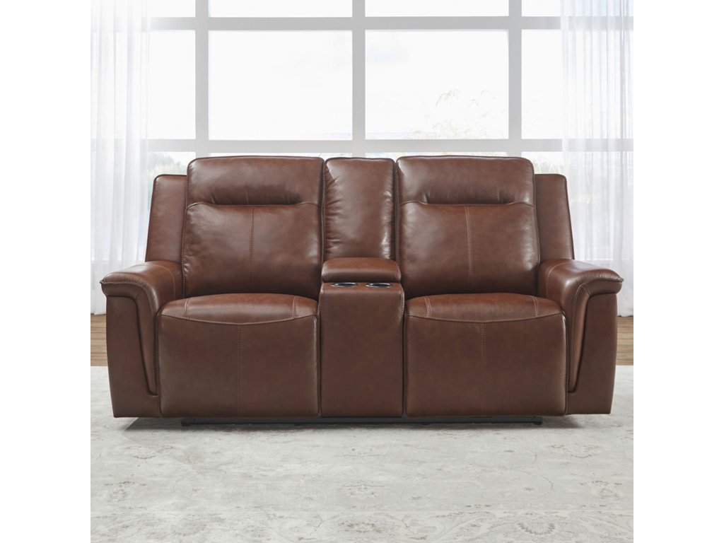 Loveseat w/Console P2 - Cognac - image 1