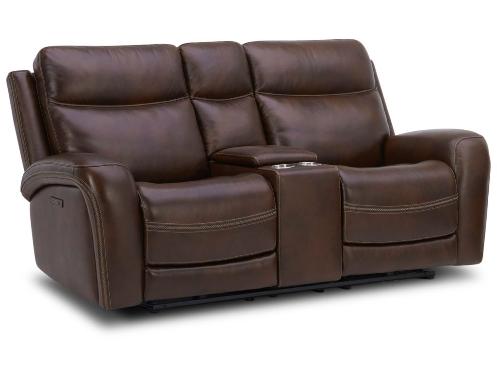 Loveseat w/Console P2 & ZG - Cognac - image 2