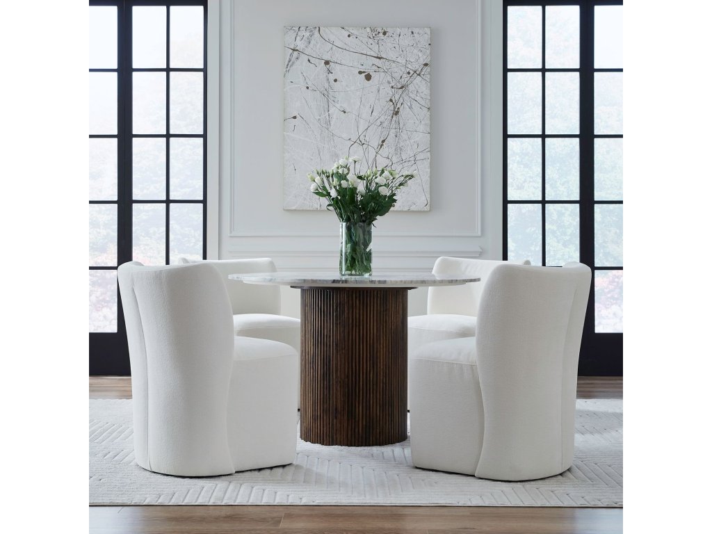 Accent Dining Chair w/ Casters - Ivory - image 1
