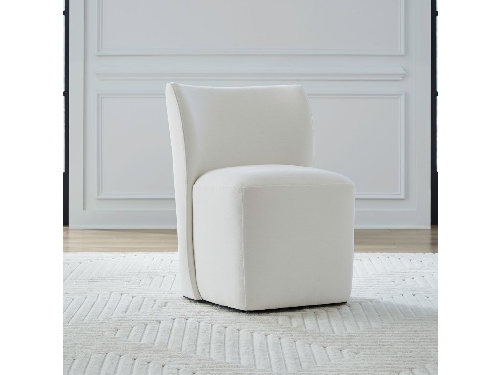 Accent Dining Chair w/ Casters - Ivory - main image