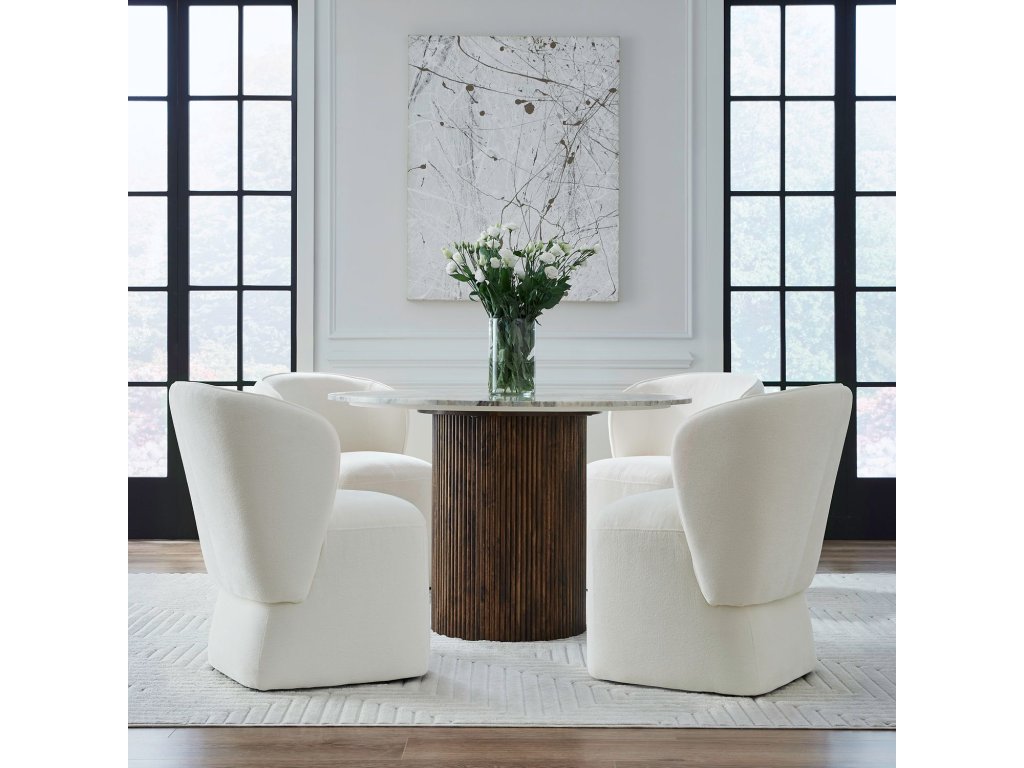 Accent Dining Chair w/ Casters - Ivory - image 1