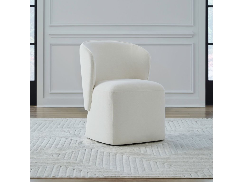 Accent Dining Chair w/ Casters - Ivory - main image