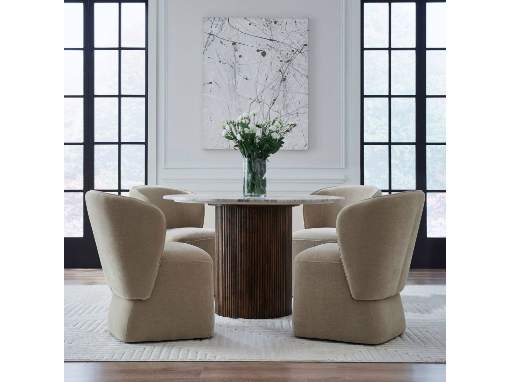 Accent Dining Chair w/ Casters - Wicker - image 1