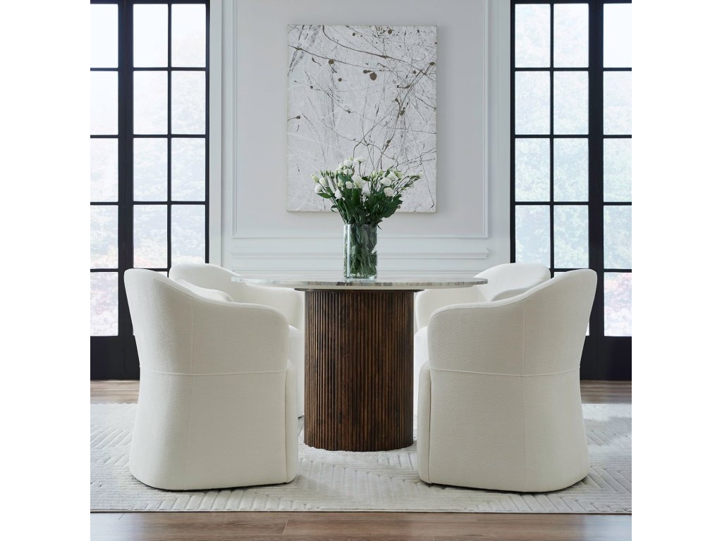 Accent Dining Chair w/ Casters - Ivory - image 1