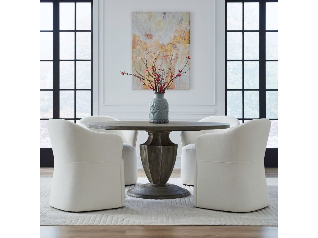 Accent Dining Chair w/ Casters - Ivory - image 2