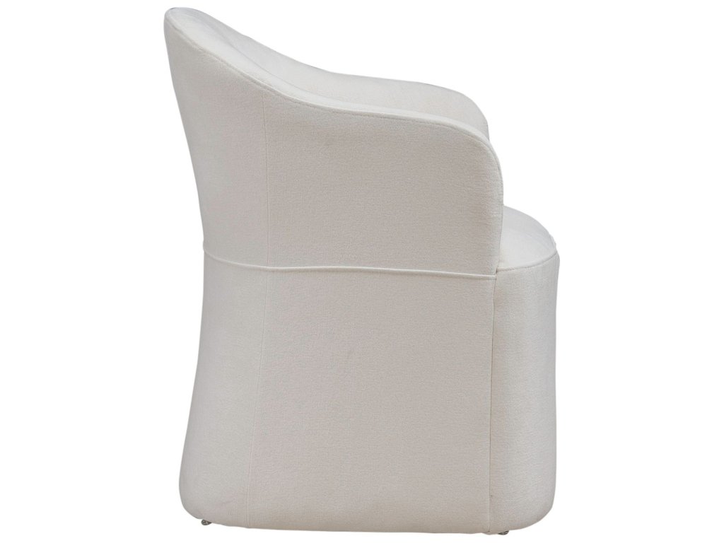Accent Dining Chair w/ Casters - Ivory - image 5