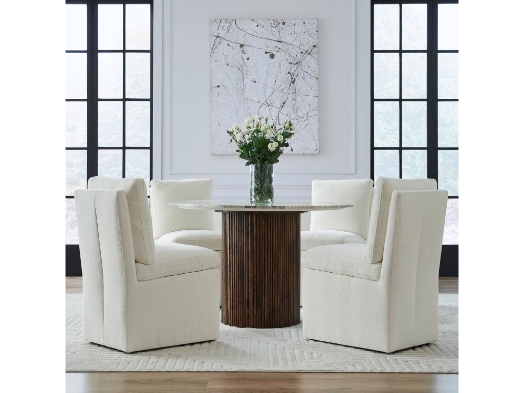 Accent Dining Chair w/ Casters - Ivory - image 1