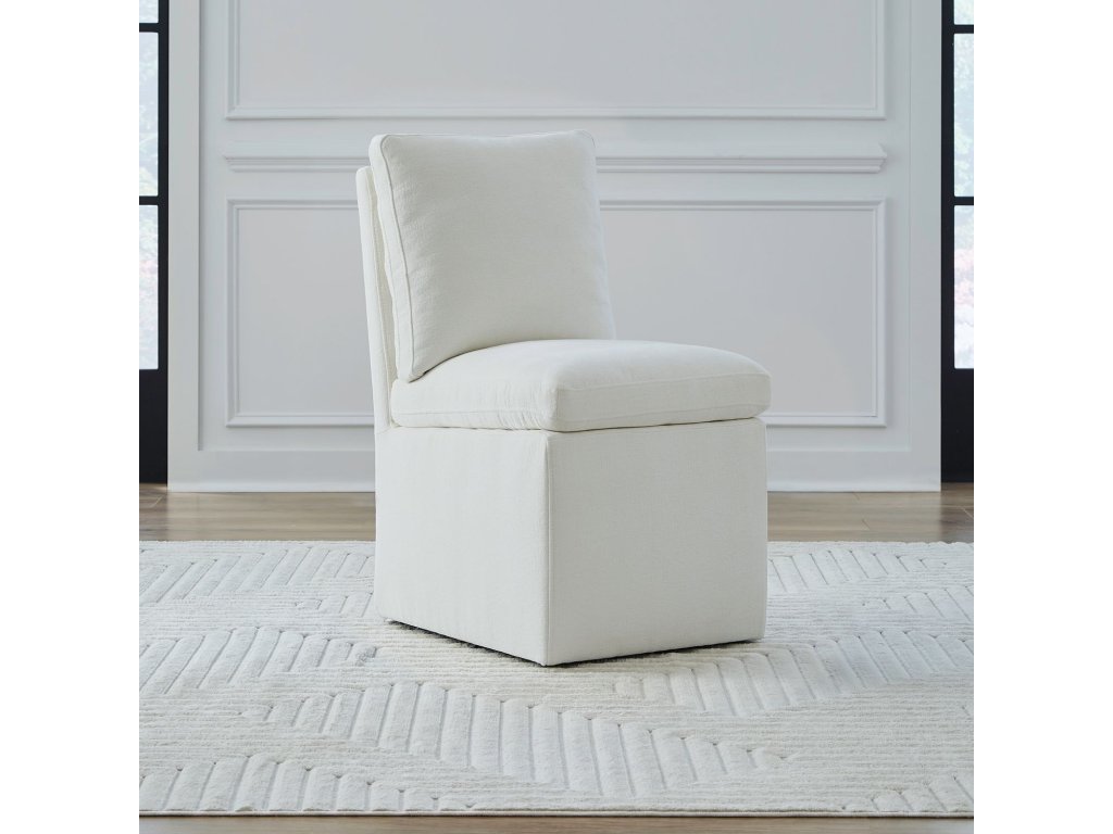 Accent Dining Chair w/ Casters - Ivory - main image