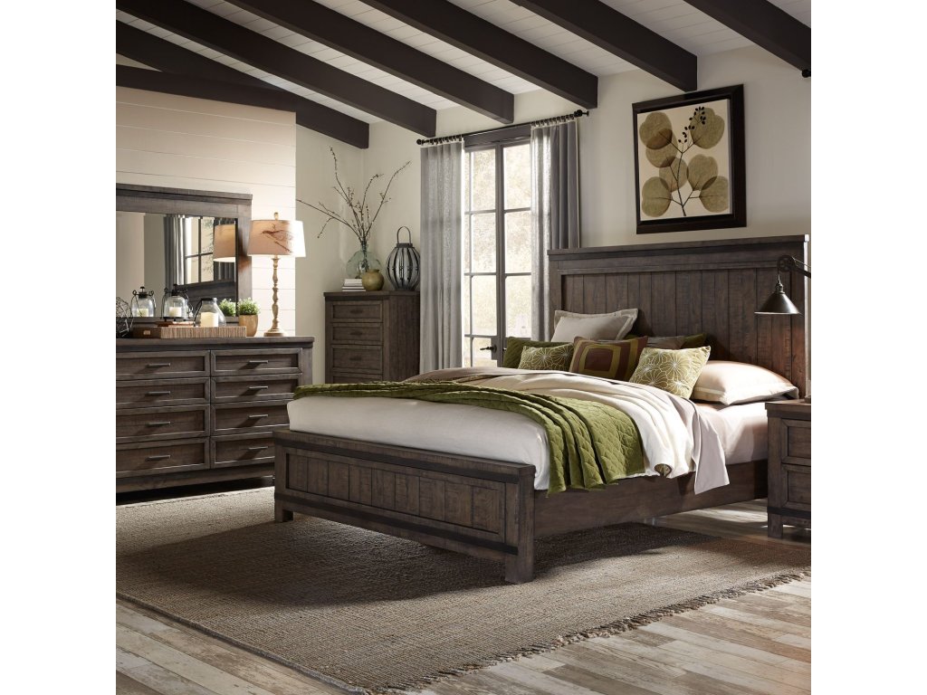 Queen Panel Bed, Dresser & Mirror - main image