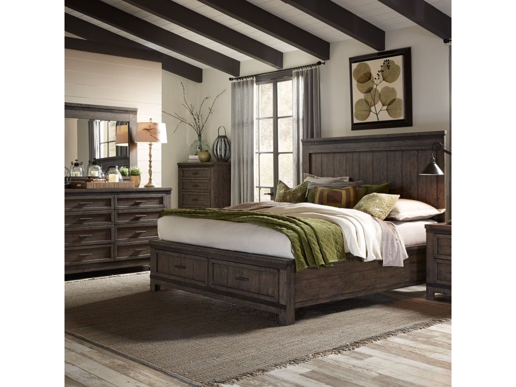 Queen Storage Bed, Dresser & Mirror - main image