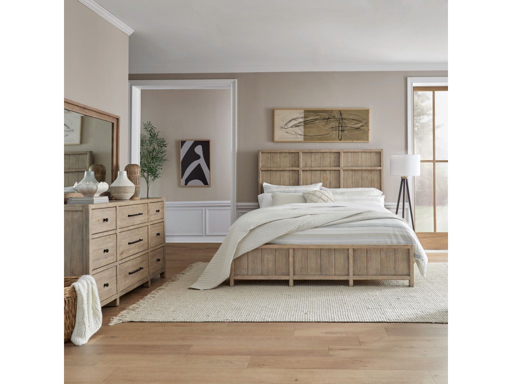 King California Panel Bed, Dresser & Mirror - main image