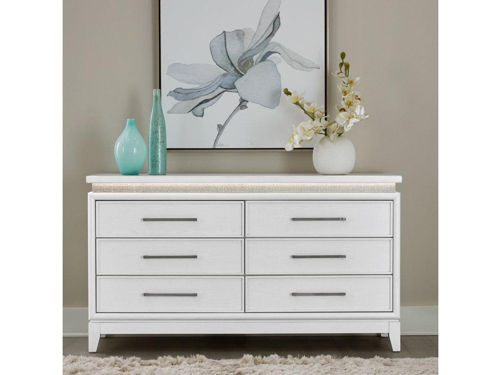 Queen Uph Bed, Dresser & Mirror - image 4