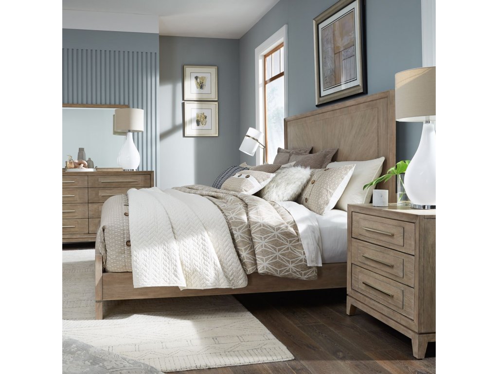 King Panel Bed, Dresser & Mirror, Night Stand - image 1