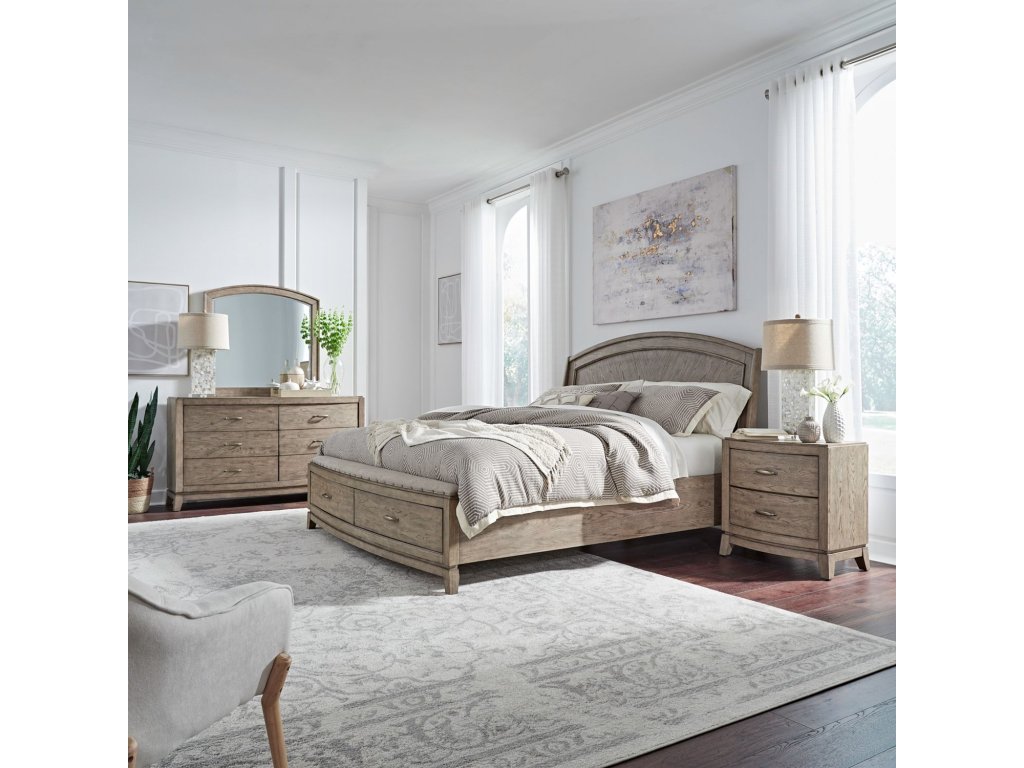 Queen Panel Storage Bed, Dresser & Mirror, Night Stand - main image