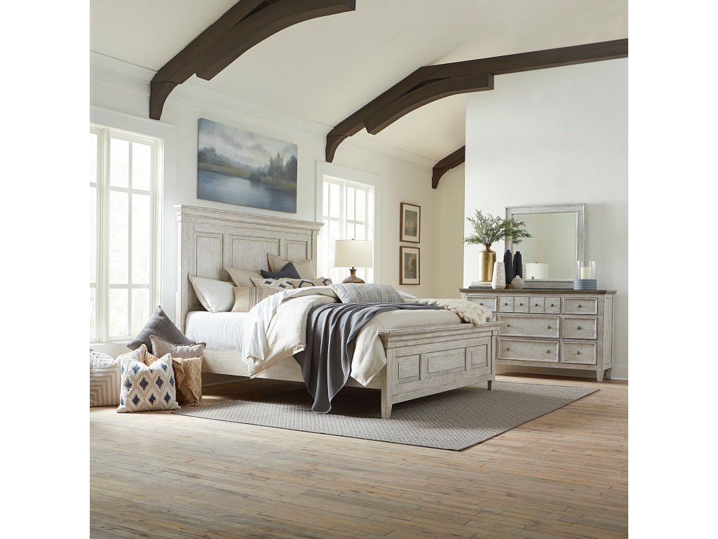 King California Panel Bed, Dresser & Mirror - main image