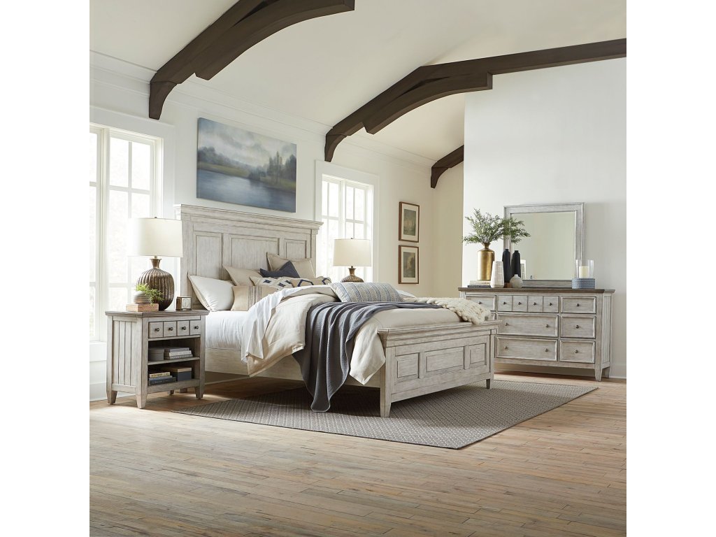 King California Panel Bed, Dresser & Mirror, Night Stand - main image