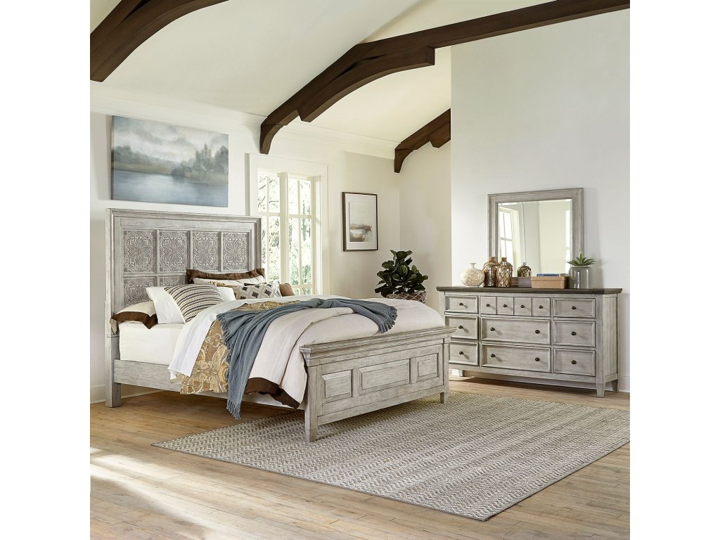 King Opt California Panel Bed, Dresser & Mirror - main image