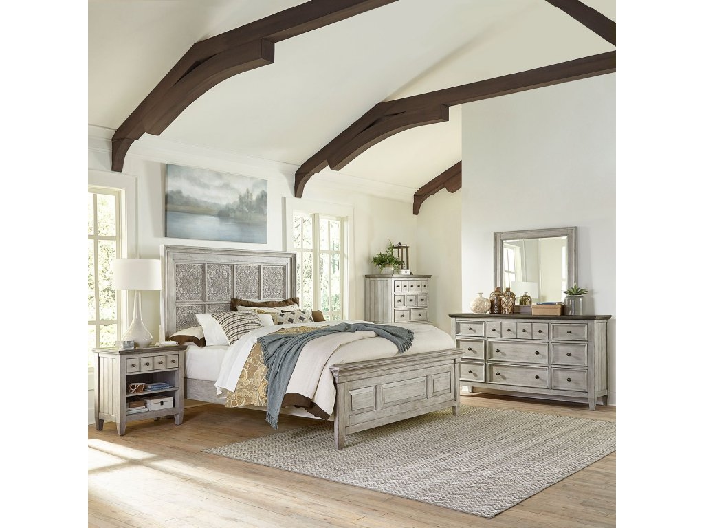 Opt Queen Panel Bed, Dresser & Mirror, Chest, Night Stand - main image