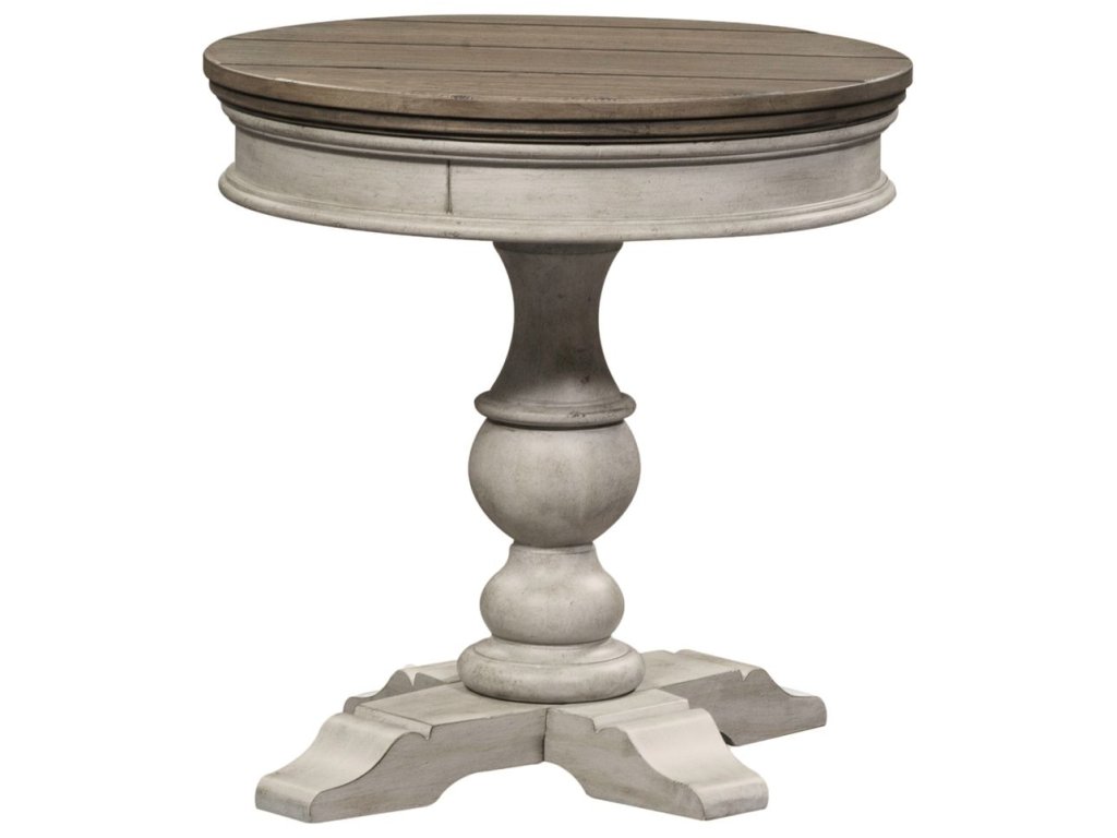 Round Pedestal Chair Side Table - image 1