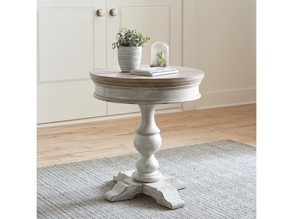 Round Pedestal Chair Side Table - main image