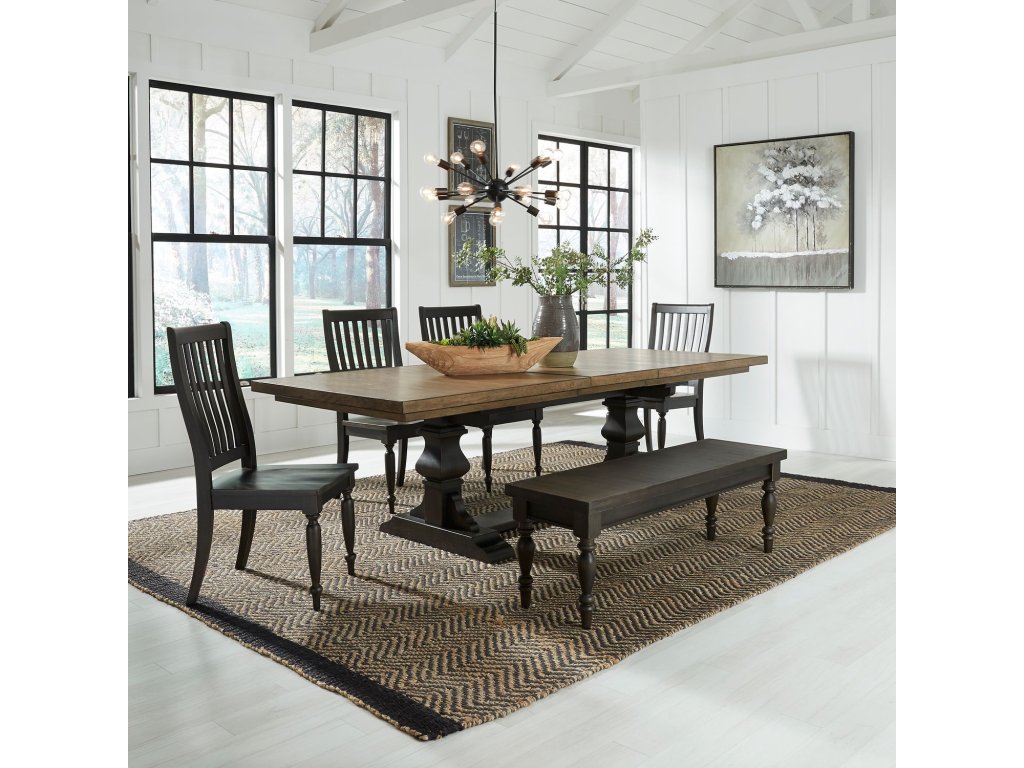 6 Piece Trestle Table Set - main image