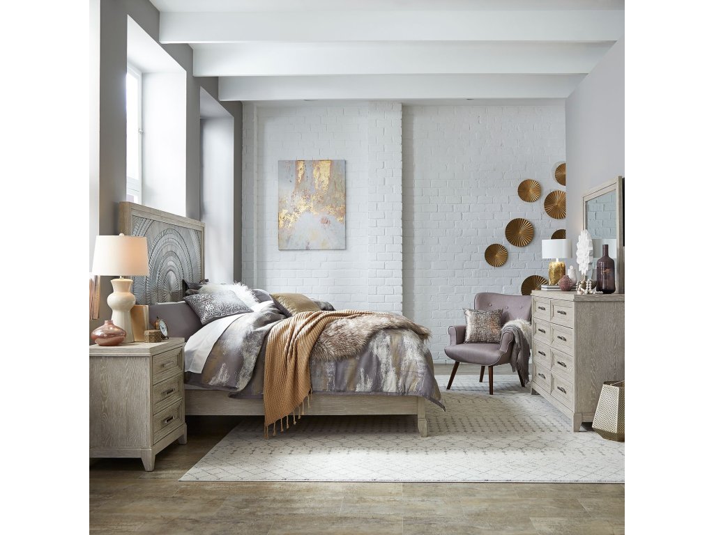 King California Panel Bed, Dresser & Mirror, Night Stand - main image