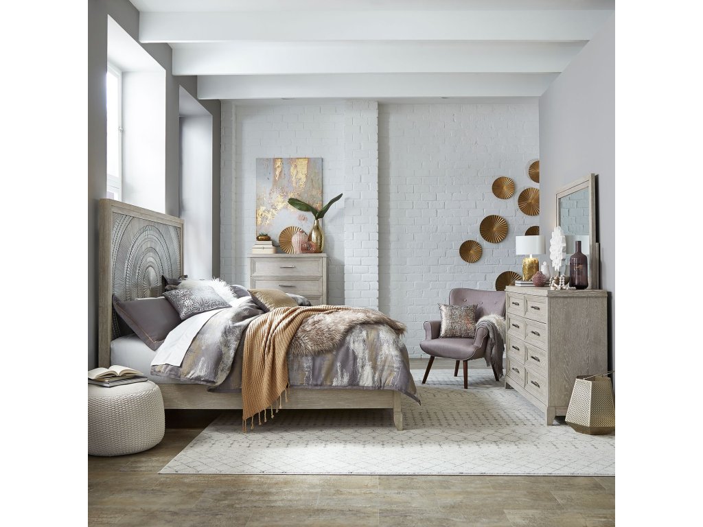 King Panel Bed, Dresser & Mirror, Chest - main image