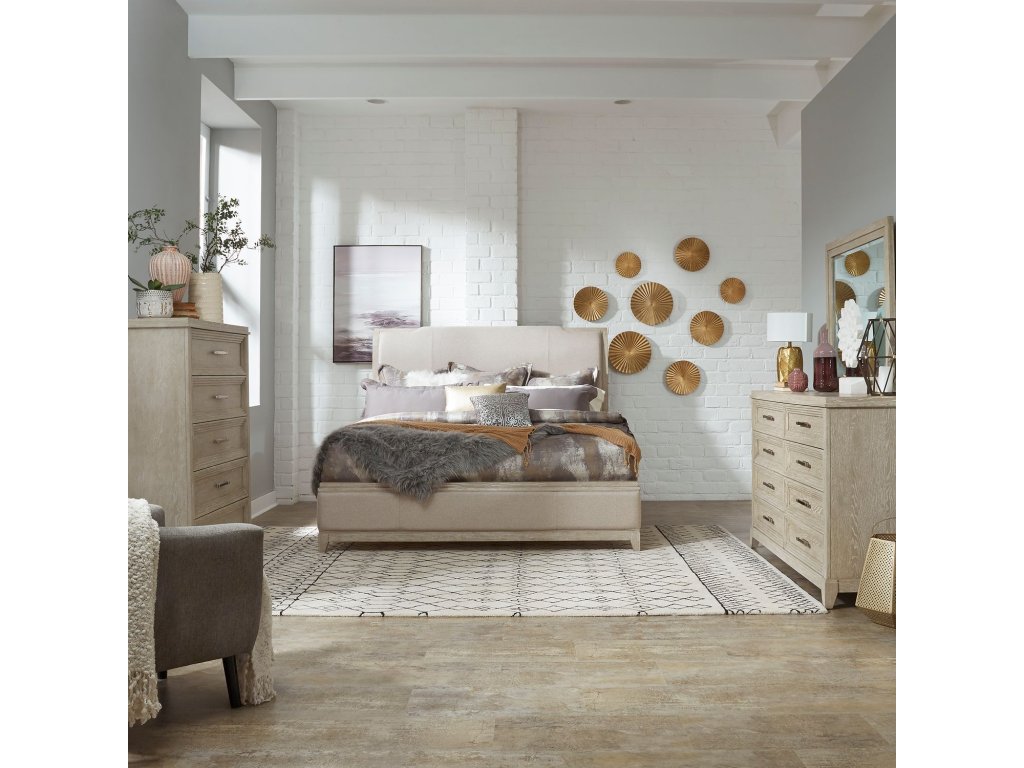 Queen Uph Bed, Dresser & Mirror, Chest - main image