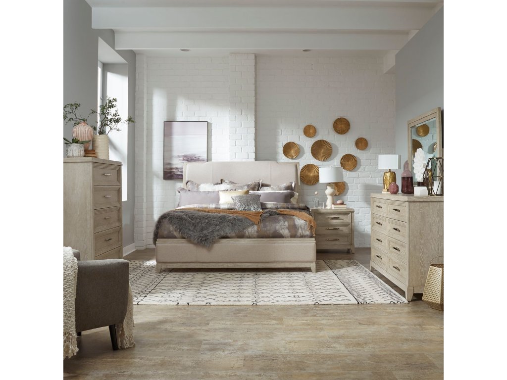 Queen Uph Bed, Dresser & Mirror, Chest, Night Stand - main image