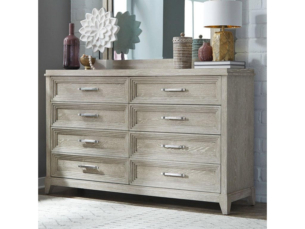 Queen Uph Bed, Dresser & Mirror - image 4
