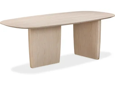Liv Ash Wood Oval Dining Table in White Sand